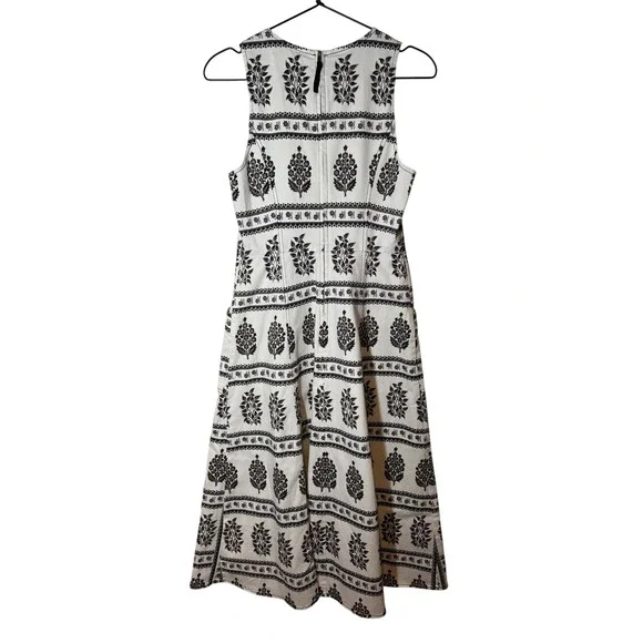 Anthropologie White Midi Dress with Black Print - Picture 9 of 10